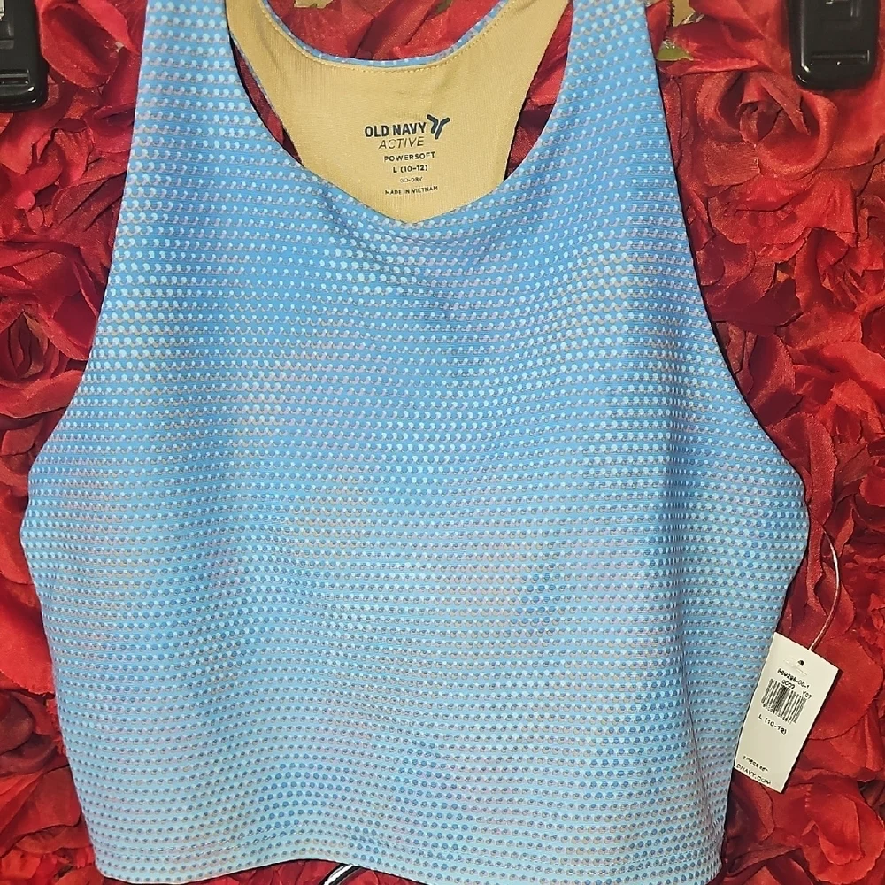 Old Navy Active NWT Girls Light Blue Tank Top Size 10/12